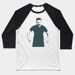 Comedy Legend  Ricky Gervais Portrait Baseball T-Shirt